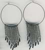 Hematite Beaded Hoop Earring - click here for large view