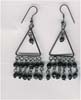 Black Beaded Wire Filigree Earring - click here for large view