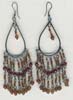 Topaz,Garnet Beaded Wire Filigree Earring - click here for large view