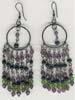 Amy,Green Beaded Seven Row Earring - click here for large view