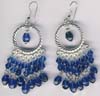 Seven Row Blue Beaded Earring - click here for large view