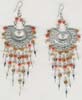 Multy Color Beaded Multy Row Filigree Earring - click here for large view