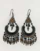 Multy Row Black Beaded Filigree Earring - click here for large view