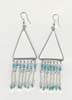 Seven Row Turq Beaded Triangle Filigree Earring - click here for large view