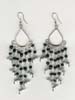 Multy Row Black Beaded Filigree Earring - click here for large view