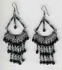 Multy Row Black Beaded Filigree Earring - click here for large view