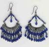 Multy Row Blue Beaded Filigree Earring - click here for large view