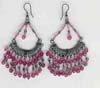 Multy Row Pink Beaded Filigree Earring - click here for large view