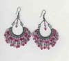 Multy Row Pink  Beaded Filigree Earring - click here for large view