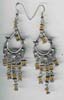 Five Row Topaz Beaded Filigree Earring - click here for large view