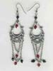 Red,Black Beaded  Beaded Filigree Earring - click here for large view