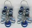 Tonal Blue Beaded Earring - click here for large view