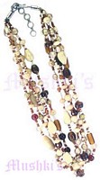 Multy Row Earthy Brown Necklace - click here for large view