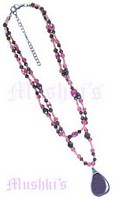 Double Row Garnet Necklace - click here for large view