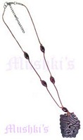 Carved Bone Cine Bar Pendant Necklace - click here for large view