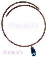 Single Row Agate Pendant Coil Choker - click here for large view
