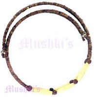 Three Row Bone Pipe Coil Choker - click here for large view