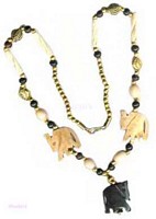 Bone Beaded Long Necklace - click here for large view