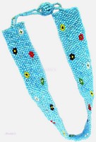 Turq Seed Beaded Matte Necklace - click here for large view