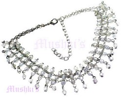 Two Row White Beaded Necklace - click here for large view