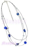 Three Row Glass Beaded Necklace - click here for large view