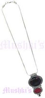Garnet Glass Pendant Necklace - click here for large view