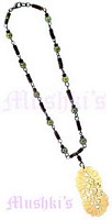 Single Row Bone Pendant Necklace - click here for large view