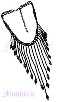 Black Beaded Hanging Necklace - click here for large view