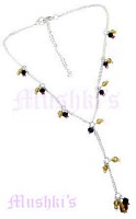 Topaz,Garnet,Beaded Necklace - click here for large view