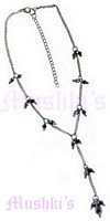 Black Beaded Y Necklace - click here for large view
