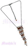 Topaz,White Beaded  Y Necklace - click here for large view