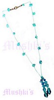 Turq Beaded Y Necklace - click here for large view