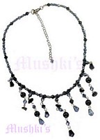 Black Beaded Necklace - click here for large view