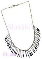 Black,White Beaded Necklace - click here for large view