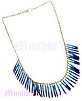Turq,Blue Beaded Necklace - click here for large view