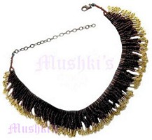 Brown,Topaz Beaded Necklace - click here for large view