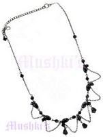 Black Beaded Necklace - click here for large view