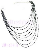 Multy Row Black Beaded Necklace - click here for large view