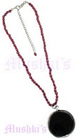 Coral Beaded Pendant Necklace - click here for large view