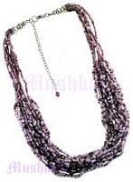 Multy Row Amy Seed Beaded Necklace - click here for large view