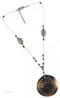 Brown Beaded Pendant Necklace - click here for large view
