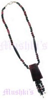 Bone Beaded Pendant Necklace - click here for large view