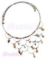 Ivory Beaded Coil Choker - click here for large view