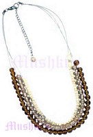 Three Row Topaz Beaded Necklace - click here for large view