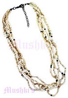 Multy Row Seed Beaded Necklace - click here for large view