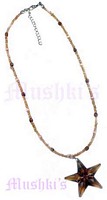 Topaz Beaded Star Pendant Necklace - click here for large view