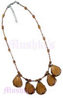 Topaz Beaded Leafy Necklace - click here for large view
