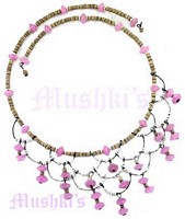 Pink Beaded Coil Choker - click here for large view