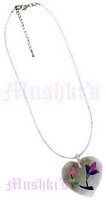 Seed Beaded Marble Pendent Necklace - click here for large view