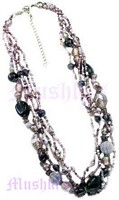 Multy Row Amy Glass Seed Beaded Necklace - click here for large view